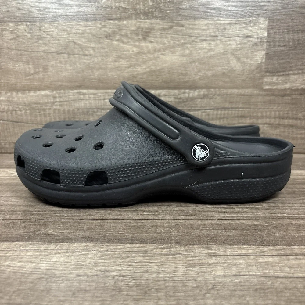 Crocs Classic Comfort Gray Black Mens US Size 10 Clogs